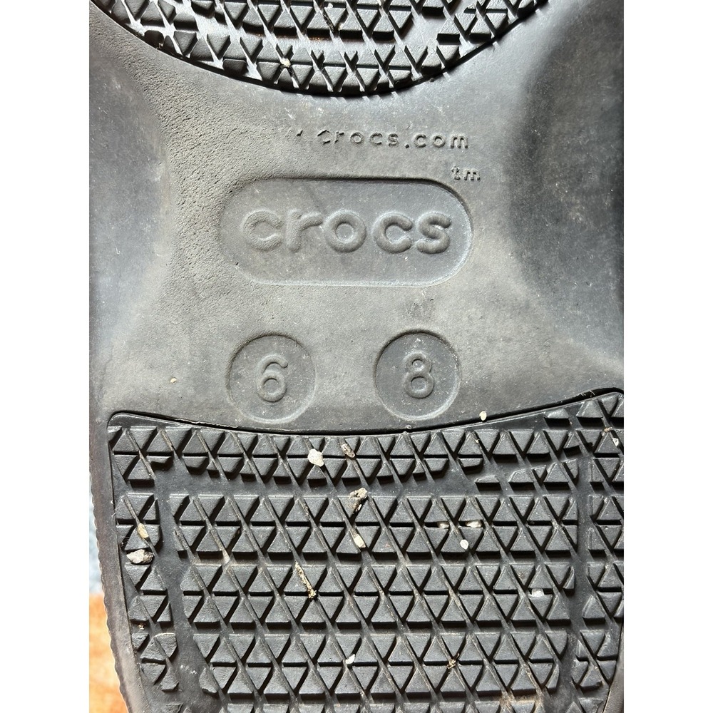 Crocs Classic Adjustable SR Clog Black Size W8 With (6) Charms - Picture 9 of 9
